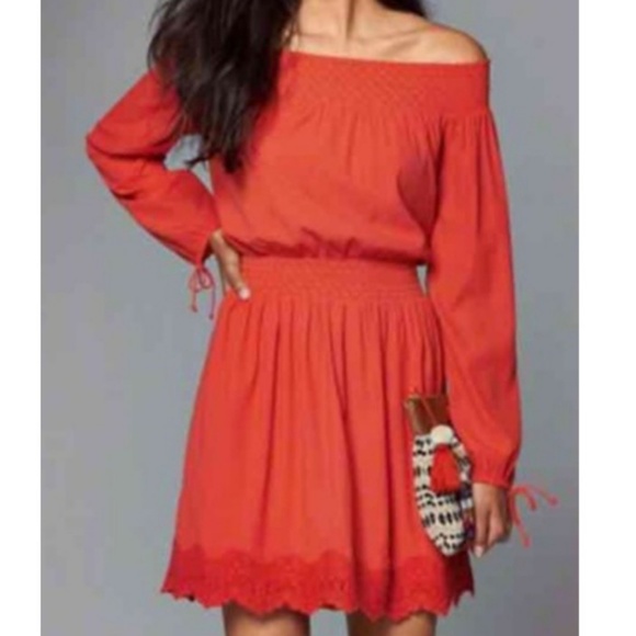 Abercrombie & Fitch Dresses & Skirts - Abercrombie Off the Shoulder Dress Orange Xsmall